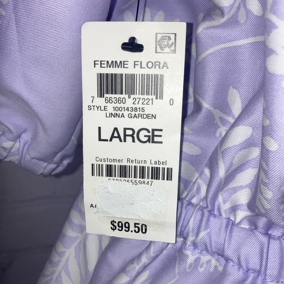 Lavender floral print dress by INC International Concepts with tie front - Picture 13 of 16